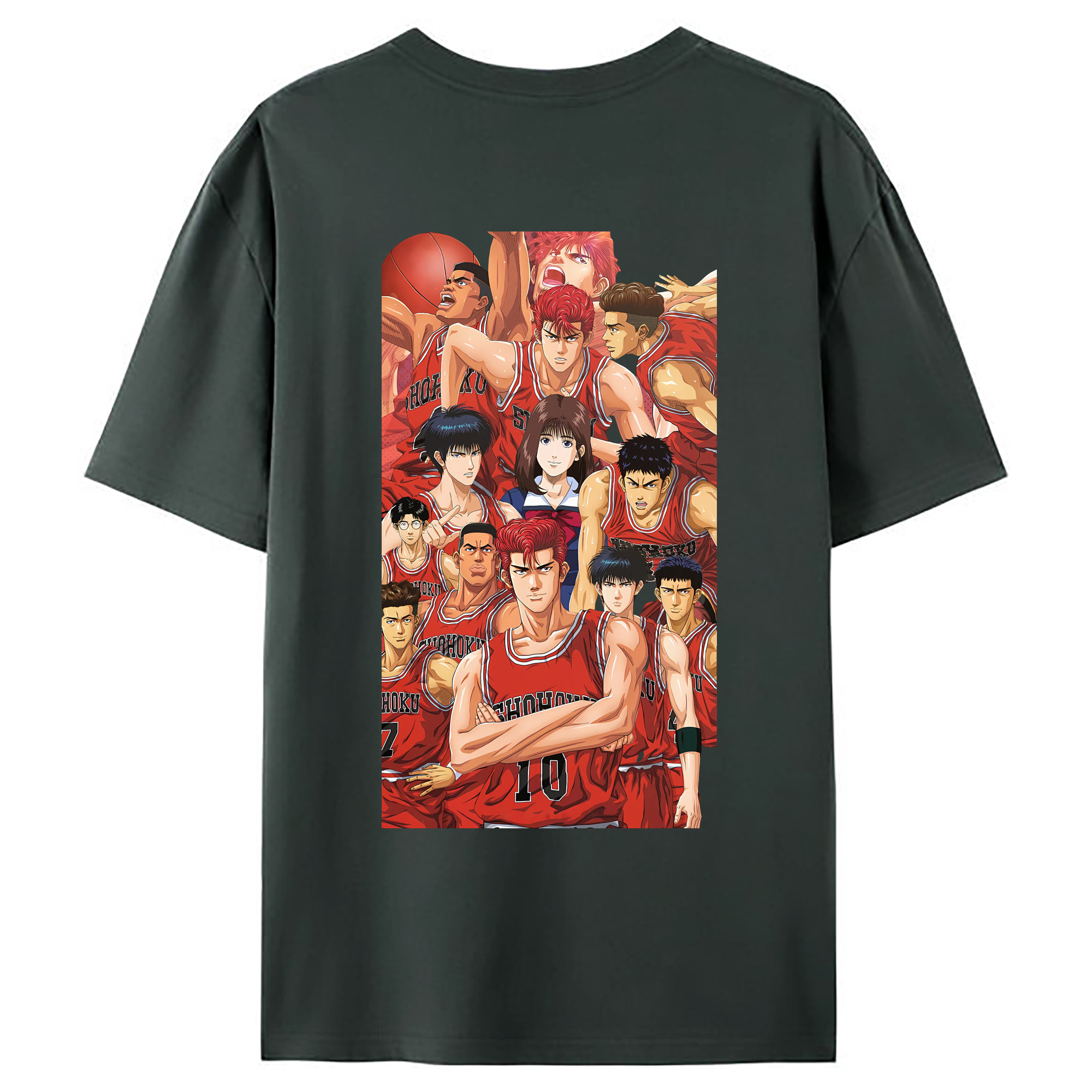 （画像用） SLAM DUNK／スラムダンク 綿100％ メンズ半袖Tシャツ（バックプリント） 通気性